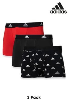 adidas Natural Three Pack Active Cotton Flex Three Stripe Boxer Shorts (T54985) | $49