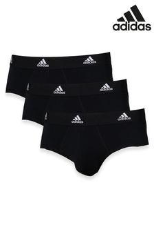 adidas Black Active Cotton Flex 3 Stripe Black Briefs (T54988) | $49