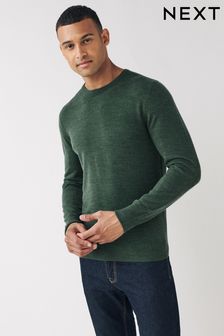 Zielony - Okrągły dekolt - Sweter z miękkiej dzianiny o regularnym kroju (T55001) | 57 zł