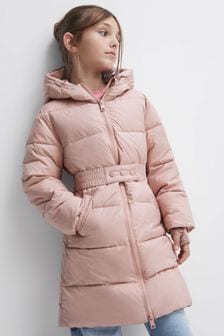 Reiss Pink Tia Junior Water Resistant Quilted Hooded Coat (T55106) | €153