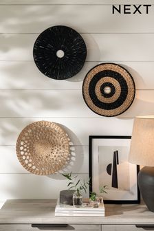 Set of 3 Natural Woven Bowls Wall Art (T55131) | TRY 971