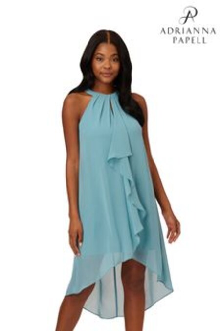 Adrianna Papell Blue Chiffon and Jersey Dress (T55331) | €171