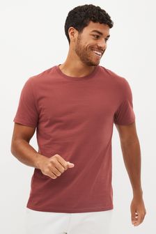 Терракотово-красный - Стандартный крой - Базовая футболка с круглым вырезом (T55352) | €6
