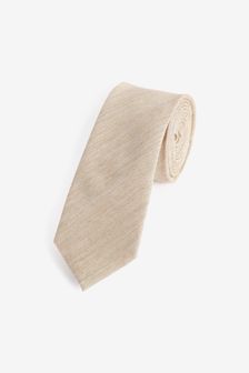 חום בז' - עניבה עם טקסטורה וסיכת עניבה (T55382) | ‏45 ₪