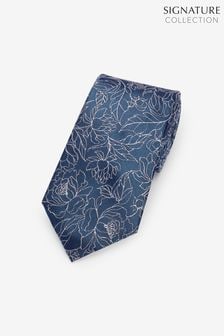 Blue/Grey Floral Regular Signature Tie (T55426) | $35