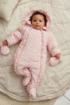 Pink Floral Baby All-In-One Pramsuit (0mths-2yrs) (T55467) | €36 - €39