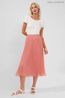 French Connection Pink Ella Pleated Navy Skirt (T55535) | $124