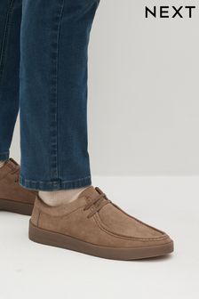 Серо-коричневый - Замшевые туфли на шнуровке (T55583) | €20