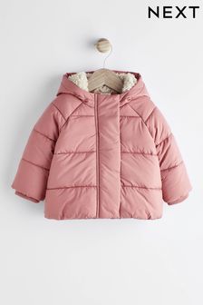 Rust Brown Padded Baby Jacket With Hood (0mths-2yrs) (T55607) | €31 - €34