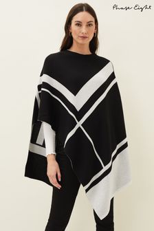 Phase Eight White Nel Abstract Print Asymmetric Cape (T55633) | €101