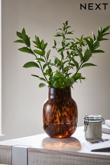 Tortoiseshell Brown Glass Flower Vase (T55741) | 31 €