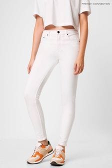 French Connection White Rebound Sustainable Denim 30 Inch Skinny Summer Jeans (T56242) | AED388