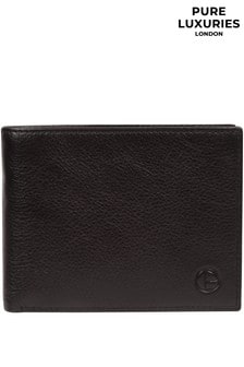 Black - Pure Luxuries London Hawker Leather Wallet (T56436) | BGN98