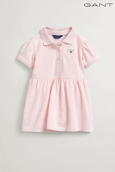 Rochie polo rugbi pentru bebeluși fetițe GANT roz (T56900) | 334 LEI