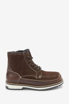 Chocolate Brown Leather Boots (T56981) | €18.50 - €21.50