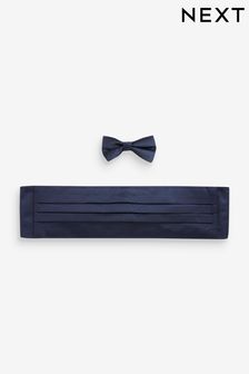 כחול כהה - סט אבנט ועניבת פרפר (T56991) | ‏76 ₪