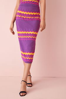 Purple Co-Ord Crochet Midi Skirt (T57063) | €15