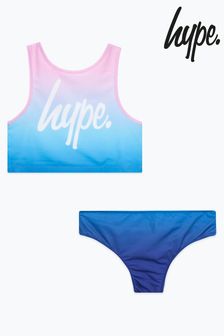 Hype. Girls Blue Fade Script 2 Piece Bikini (T57070) | kr396 - kr481