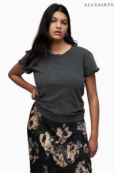 AllSaints Black Crome Anna T-Shirt (T57141) | KRW96,100