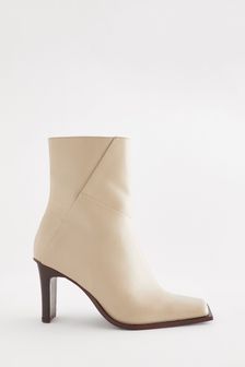 Neutral Forever Comfort® Leather Square Rand Ankle Boots (T57209) | €34