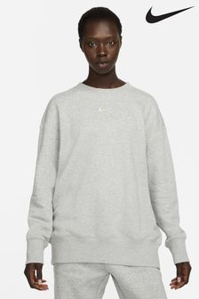 Nike Grey Oversized Mini Swoosh Sweatshirt (T57427) | €73