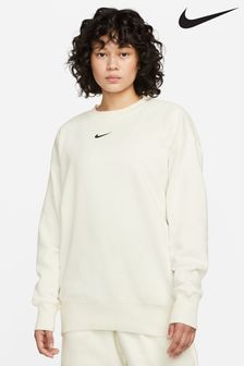 Creme - Oversize-Sweatshirt mit kleinem Swoosh-Logo (T57428) | 74 €