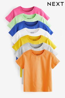 עם דוגמה צבעונית דגם Core - מארז 7 חולצות טי עם שרוול קצר (3 חודשים עד גיל 7) (T57625) | ‏71 ‏₪ - ‏105 ‏₪