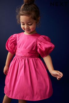 فوشيا وردي - فستان فتاة الورود من قماش التفتا بربطة (3 شهور -10 سنوات) (T57857) | 150 ر.س - 175 ر.س