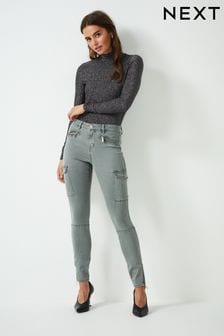 Sage Green Cargo Skinny Jeans (T57892) | €20