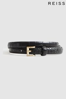 Reiss Black Molly Mini Mini Leather Belt (T57902) | 331 QAR