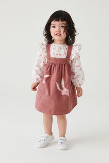 Pink Bunny Pinafore And Blouse Set (3mths-7yrs) (T57937) | €30 - €35