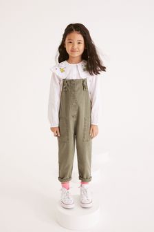Khaki Green Relaxed Dungarees (3-16yrs) (T58088) | €25 - €33