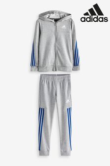 Szary - Komplet dresowy Adidas z 3 paskami (T58147) | 291 zł