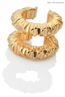 Hot Diamonds X Jac Jossa Gold Tone Believe Double Ear Cuff Earrings (T58153) | HK$566
