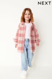 Pink Check Shacket (3-16yrs) (T58174) | 11,450 Ft - 14,570 Ft