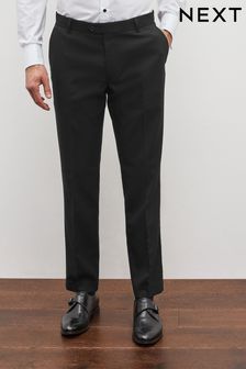 Black Slim Fit Trimmed Textured Formal Trousers (T58235) | €15