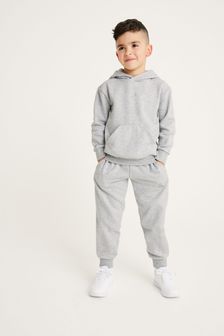 adidas Grey Hooded Little Kids Tracksuit (T58337) | 17,200 Ft