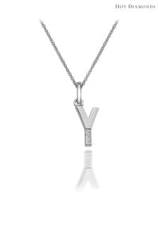 Y - Colier cu pandantiv micro inițială Hot Diamonds argintiu (T58349) | 239 LEI