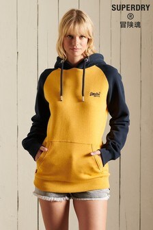Superdry Yellow Loose Fit Vintage Logo Embroidered Baseball Hoodie (T58464) | ₪ 233