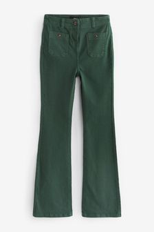Green Flare Patch Pocket Trousers (T58623) | €13
