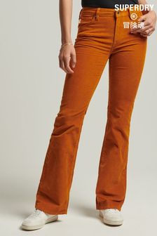 Superdry Orange Mid Rise Slim Cord Flare Jeans (T59115) | $91