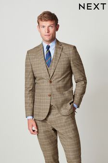 Taupe Brown Check Suit: Jacket (T59142) | €118