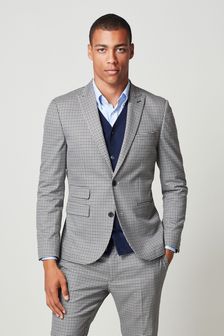 Brown Gingham Check Suit (T59145) | 142 zł