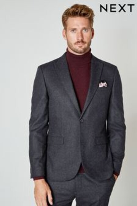 Navy Slim Wool Donegal Suit (T59164) | 133 €
