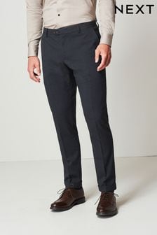Navy Blue Herringbone Suit Trousers (T59174) | €30