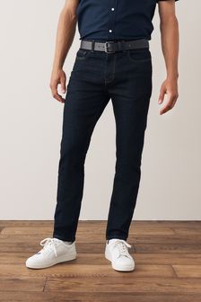 Blue Denim Slim Fit Belted Jeans (T59207) | Kč1,100