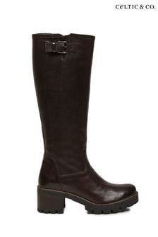Celtic & Co Brown Biker Knee Boots (T59242) | $328