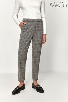 Szare spodnie w kratę M&Co ze zwężaną nogawką (T59309) | 168 zł