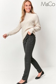 Szare, wąskie spodnie M&Co w kratkę (T59310) | 197 zł