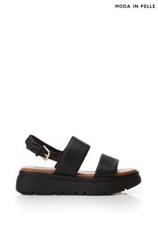 Moda in Pelle Tone Nelly Two Part Flexi Ring Hardware Wedge Sandals (T59420) | $210